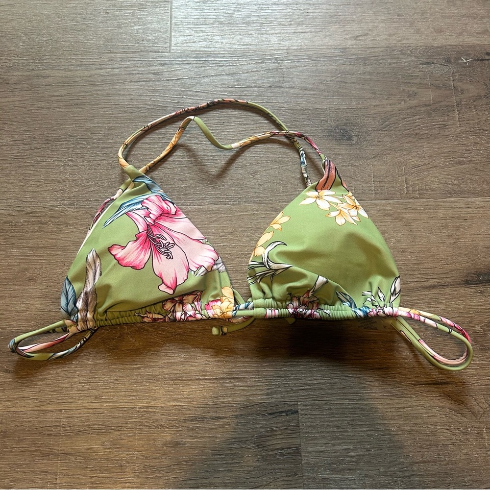 Pursuit Floral Bikini Top L EUC